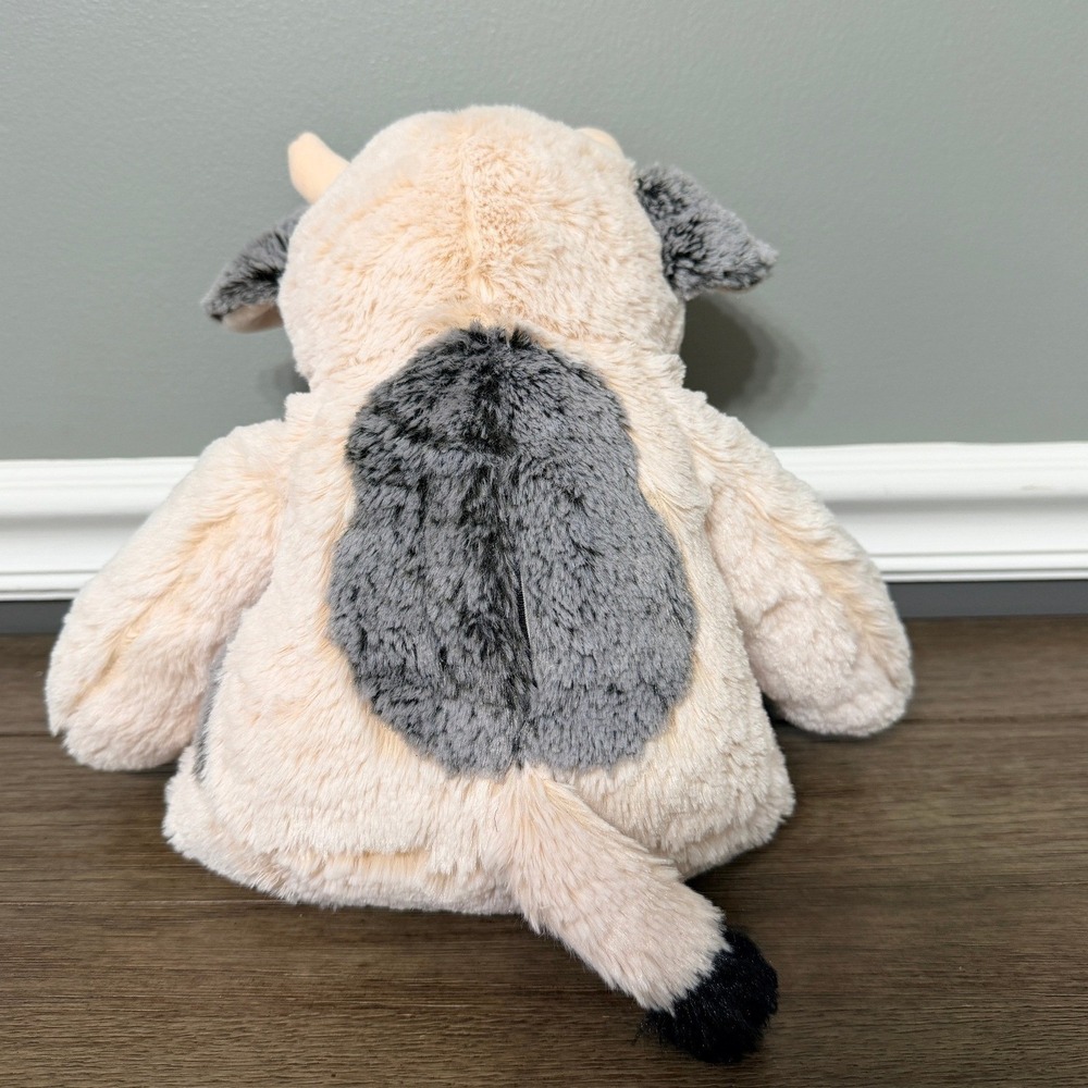 Teddy Mountain Cow Plush Stuffed Animal Cream Grey Spotted Farm Toy 16 inch - Picture 4 of 6